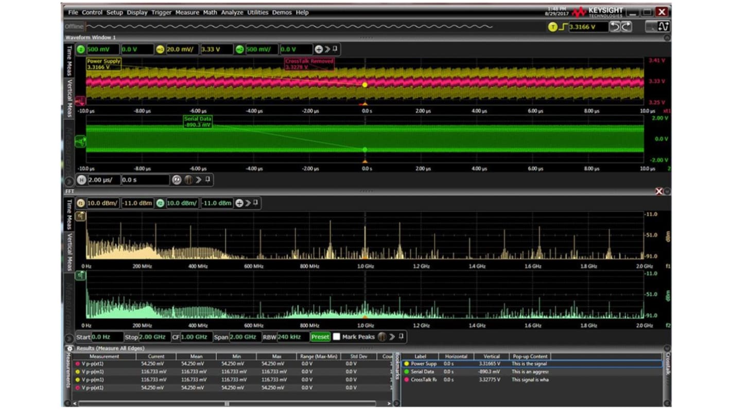 Oscilloscope Analysis Oscilloscope Software for Use with Infiniium Series