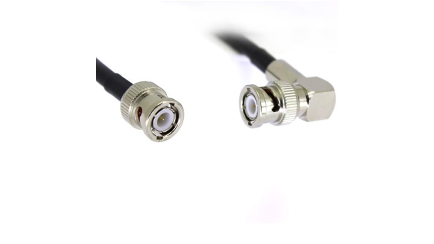 Cable coaxial RG58 RS PRO, 50 Ω, con. A: BNC, Macho, con. B: BNC, Macho, long. 500mm, funda de PVC Negro