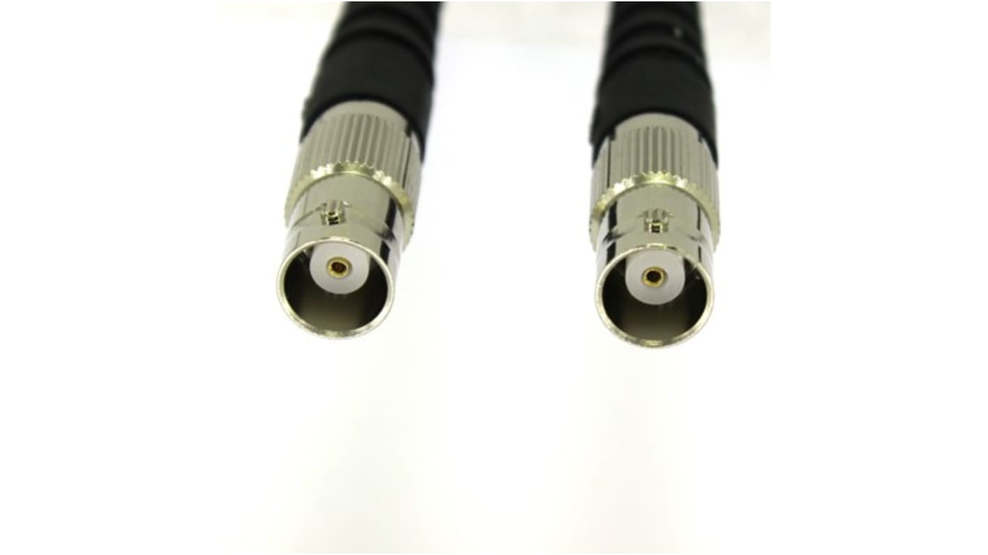 Cable coaxial RG58 RS PRO, 50 Ω, con. A: BNC, Hembra, con. B: BNC, Hembra, long. 1m, funda de PVC Negro