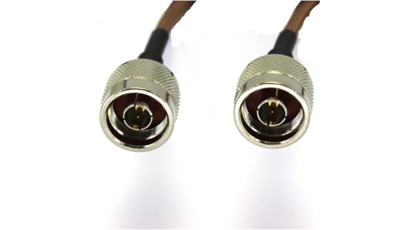 Cable coaxial RG142 RS PRO, 50 Ω, con. A: Tipo N, Macho, con. B: Tipo N, Macho, long. 1m, funda de Etileno Propileno