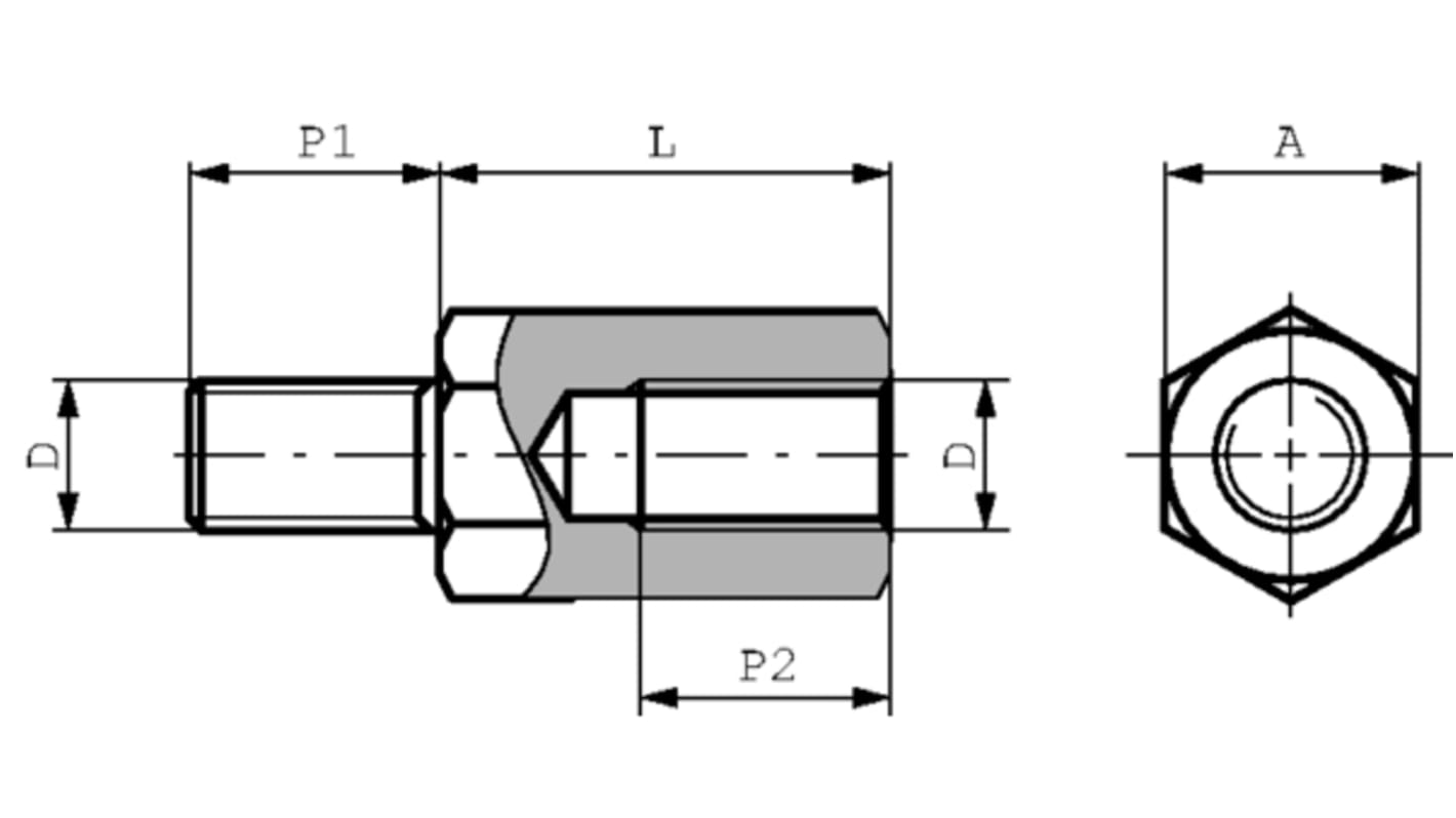 Spacer Bolt 15mm 5mm