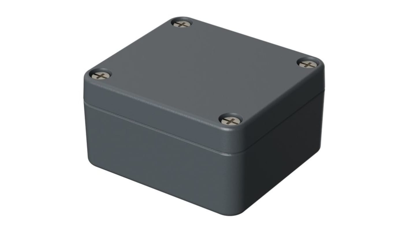 Bopla Euromas Series Grey Aluminium Enclosure, IP66, Grey Lid, 58 x 64 x 34mm