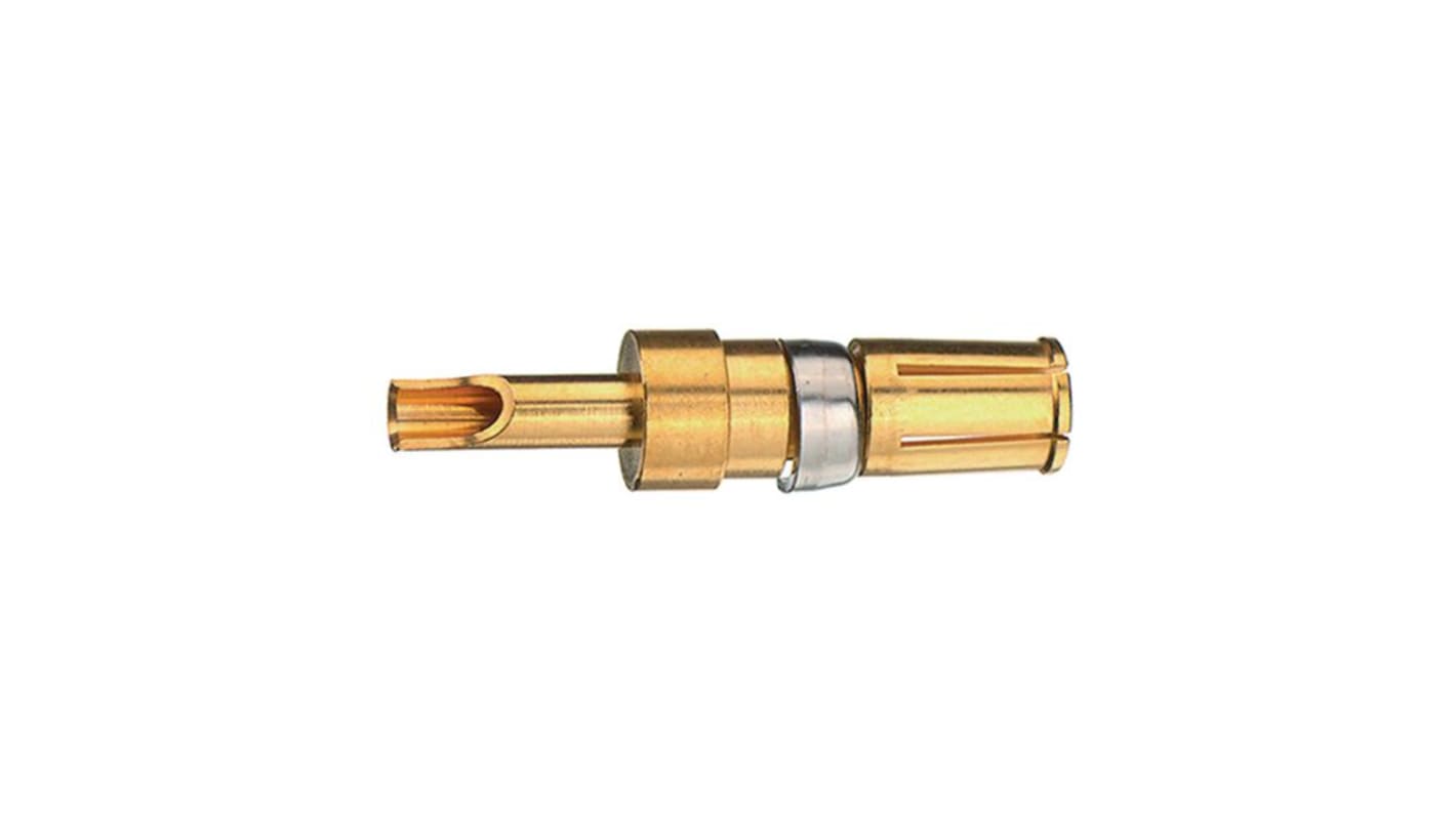 Contact pour connecteur cylindrique, Mâle, placage Or, 14 AWG