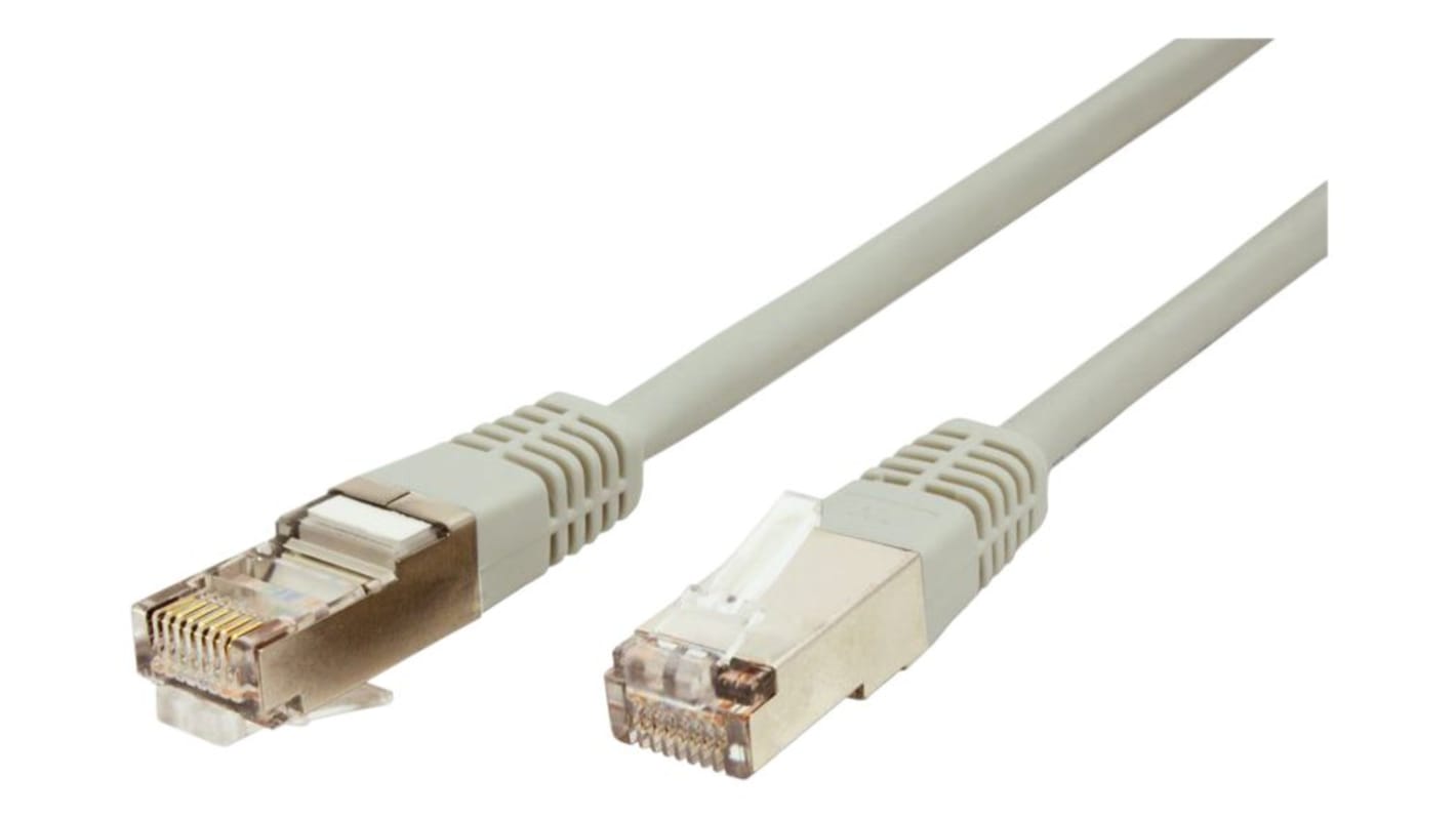 Roline Cat5e Straight Male RJ45 to Straight Male RJ45 Ethernet Cable, UTP, Grey PVC Sheath, 1m