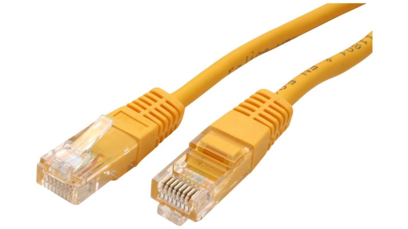 Cavo Ethernet Cat5e (UTP) Roline, guaina in PVC col. Giallo, L. 1m, Con terminazione