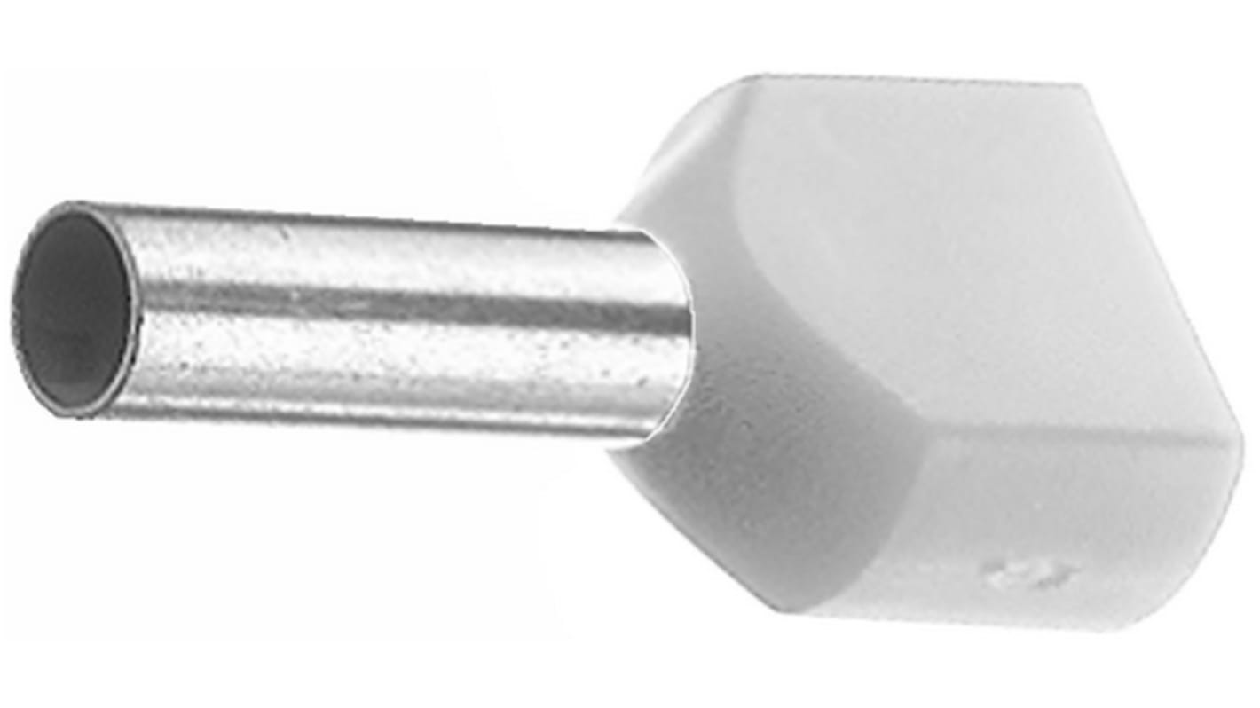 Twin Entry Ferrule Grey 4mm2/12mm PU=Pac