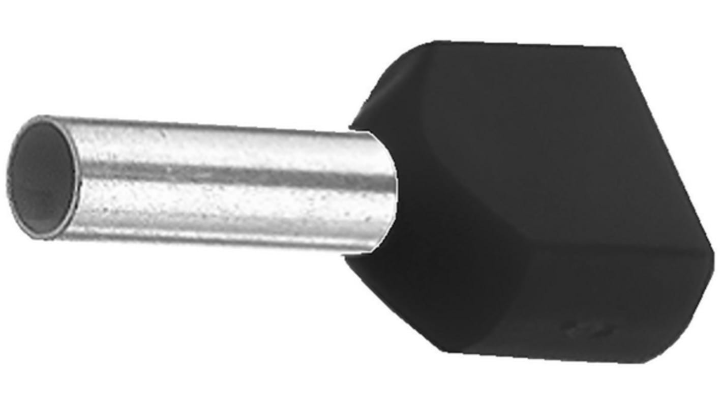 Twin Entry Ferrule Black 6mm2/12mm PU=Pa