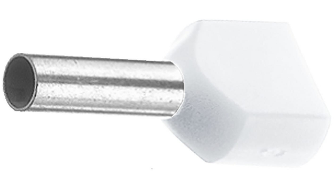 Twin Entry Ferrule White 0.5mm²/8mm PU=P