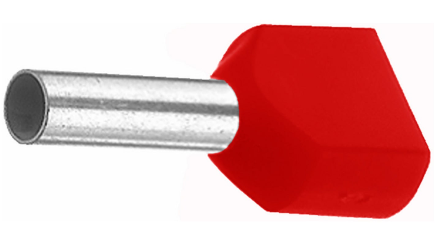 Twin Entry Ferrule Red 1mm²/8mm PU=Pack