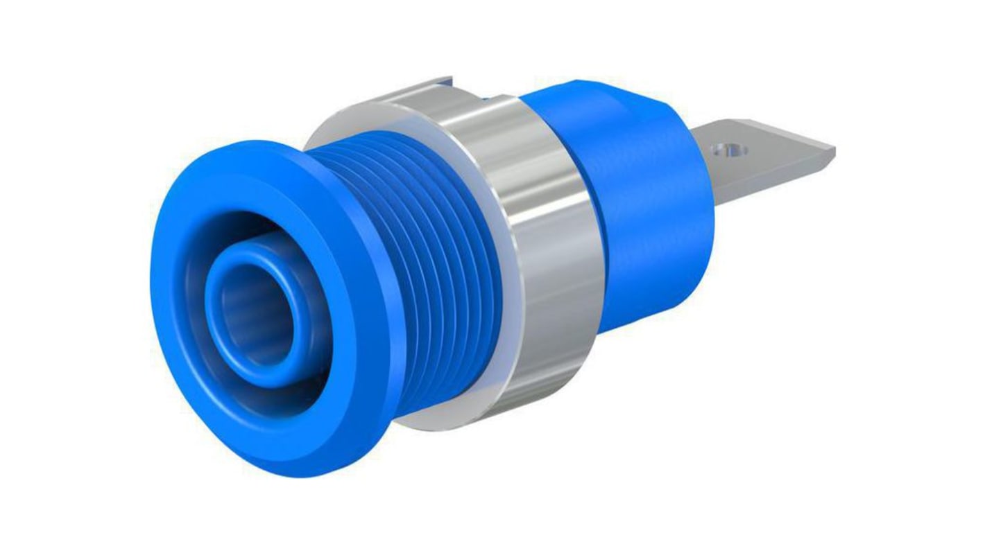 4 mm safety socket blue