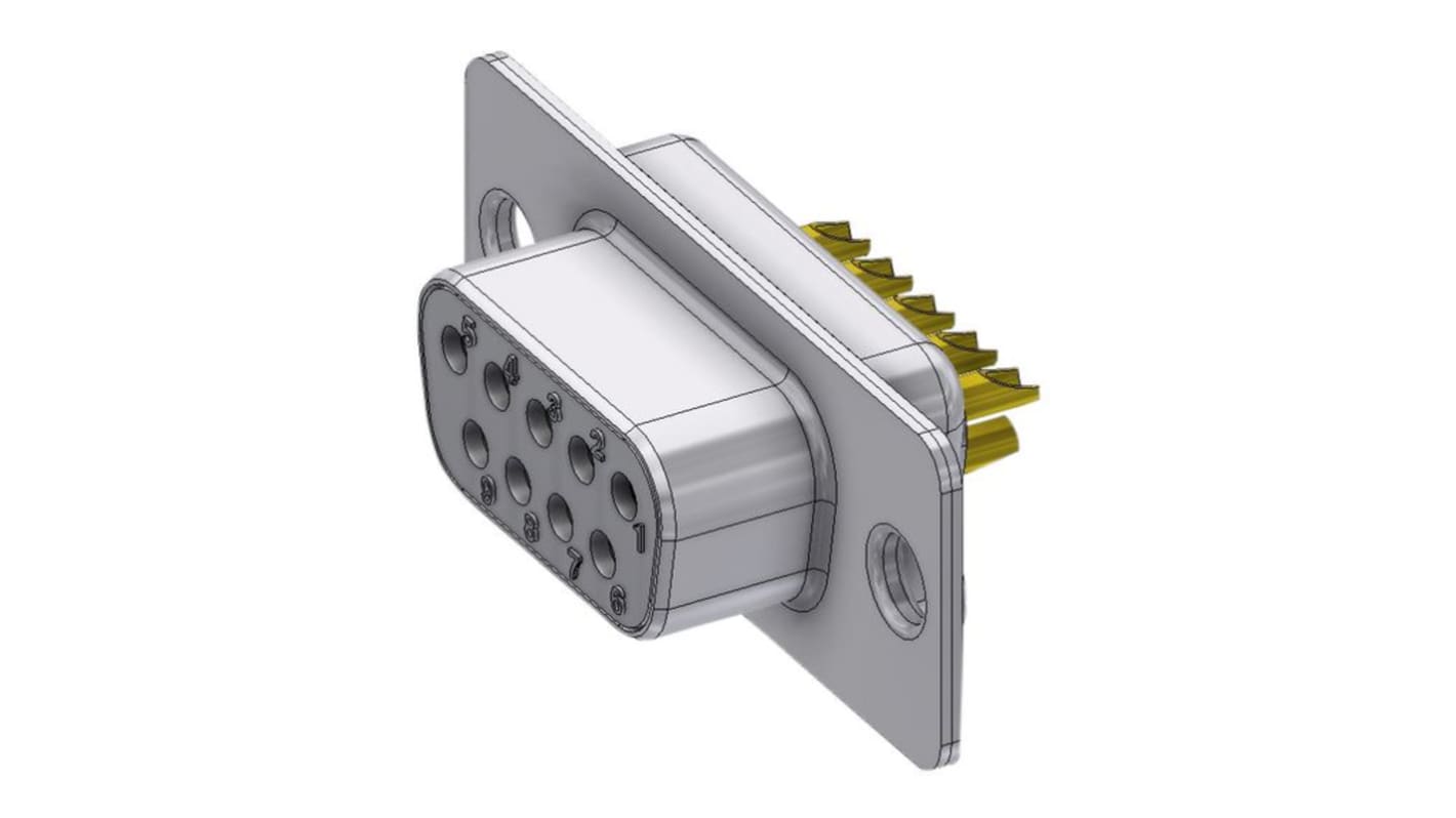 Deltron 9 Way Horizontal D-sub Connector Socket