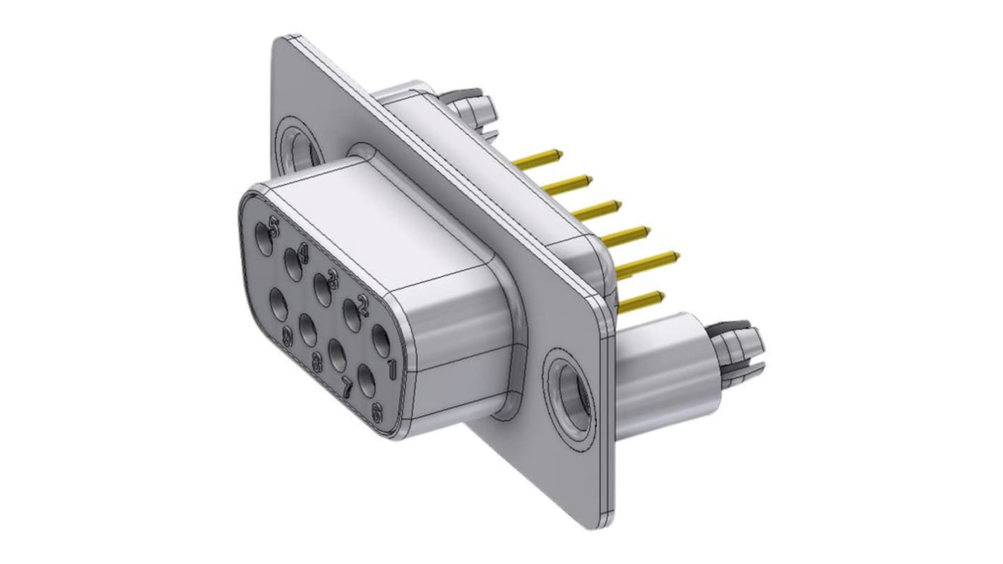 Conector D-sub Deltron, Serie UN, Horizontal, Hembra