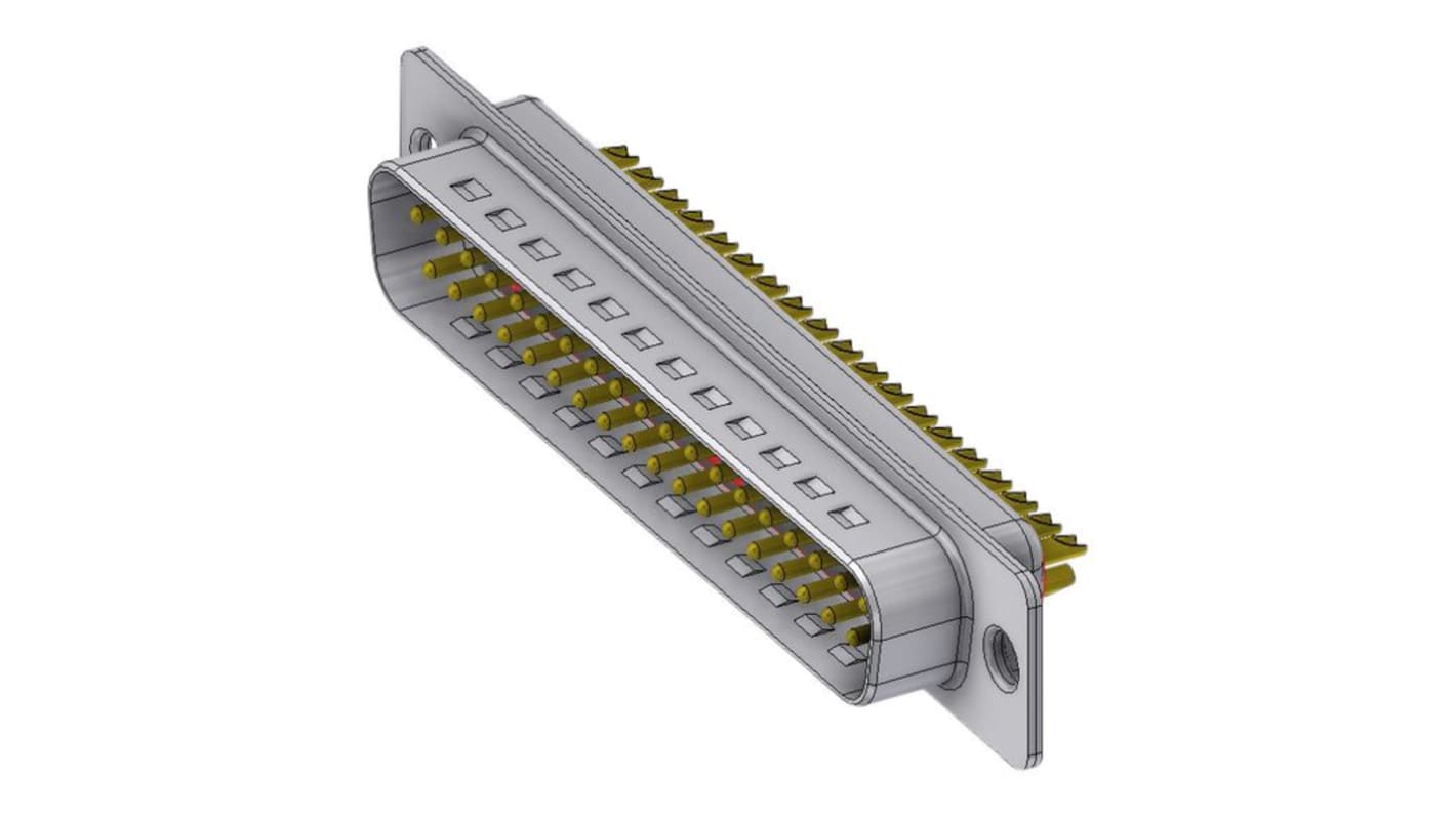 Deltron DTS 37 Way Free Hanging (In-Line) D-sub Connector Plug, 2.77mm Pitch