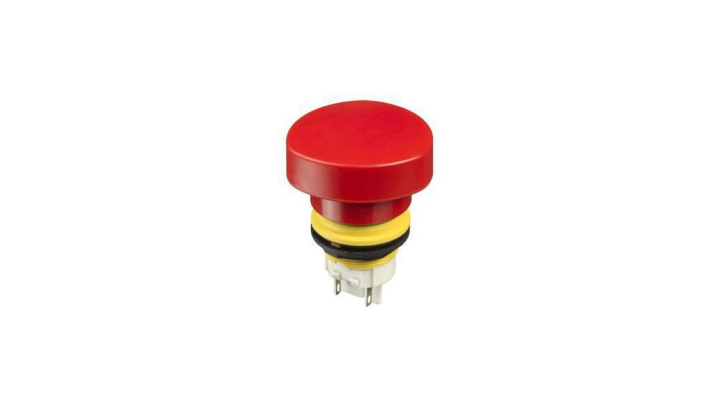 APEM EC Series Emergency Stop Push Button, 22.3mm Cutout, SPST, IP65
