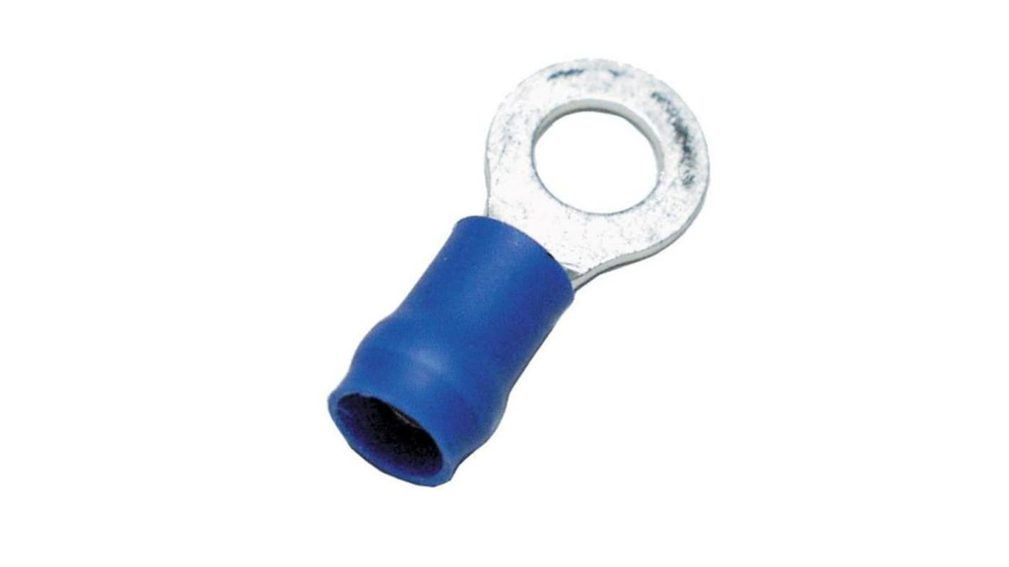 JST Insulated Ring Terminal, M4 Stud Size, Blue