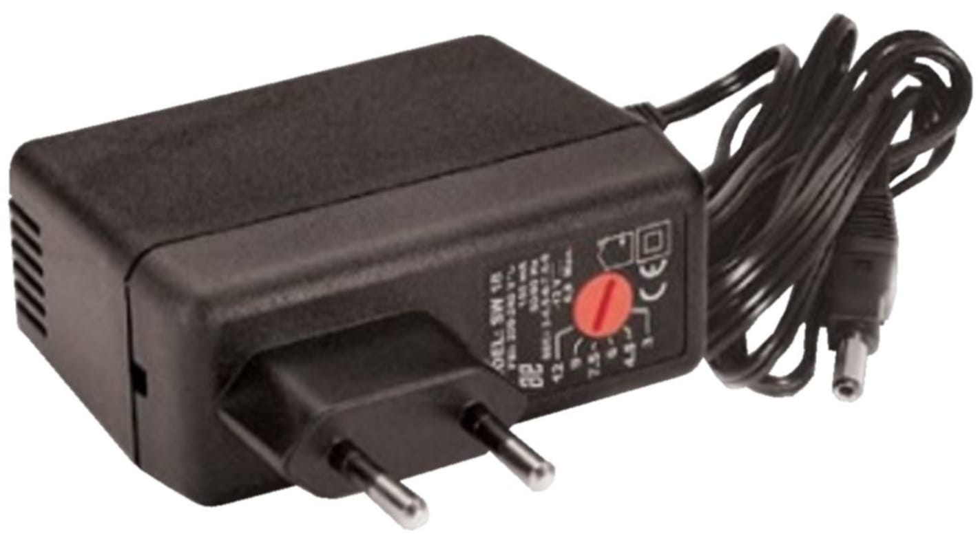 Alpha 24W AC/DC Adapter 3 V, 4.5 V, 6 V, 7.5 V, 9 V, 12 VV dc Output, 3A Output