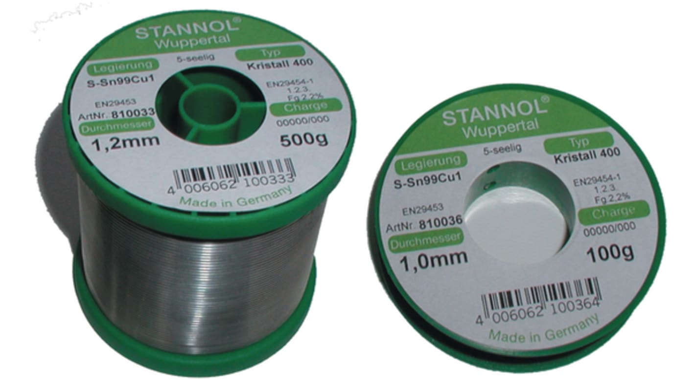 Stannol Wire, 1mm Solder, 227°C Melting Point