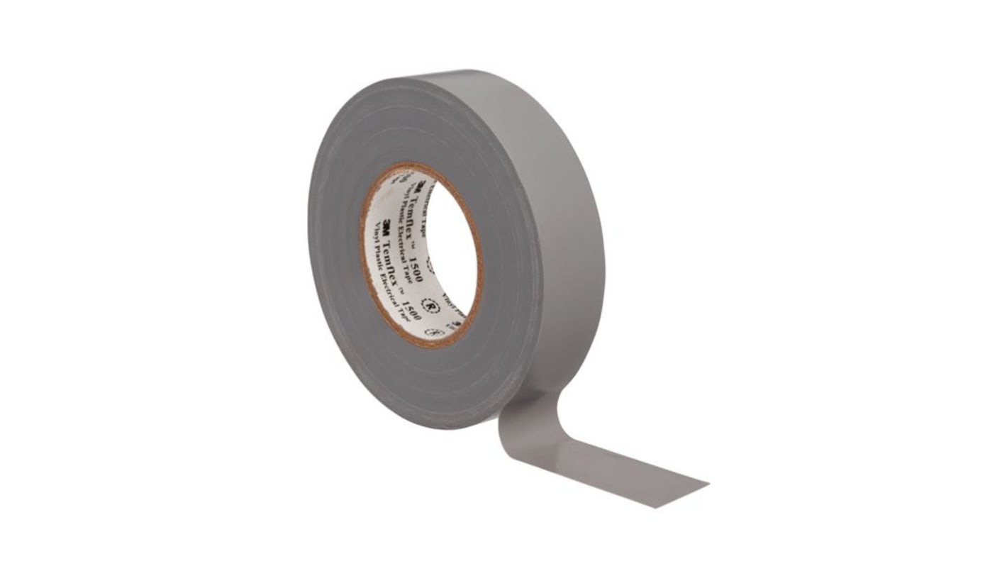 Cinta aislante de PVC de color Gris, 19mm x 25m, grosor 0.15mm