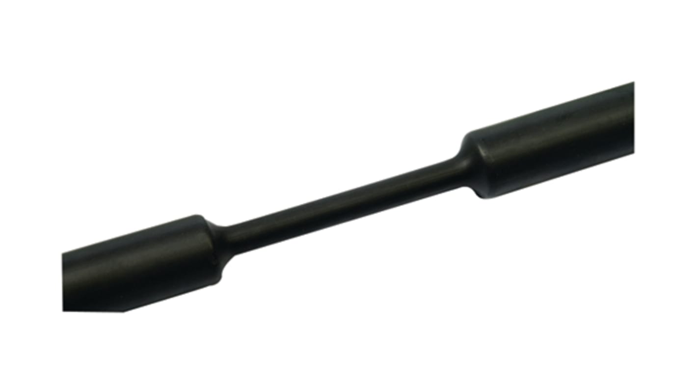 HellermannTyton Heat Shrink Tubing, Black 1.5mm Sleeve Dia. x 1mm Length 0.125694444444444 Ratio, TREDUX Series