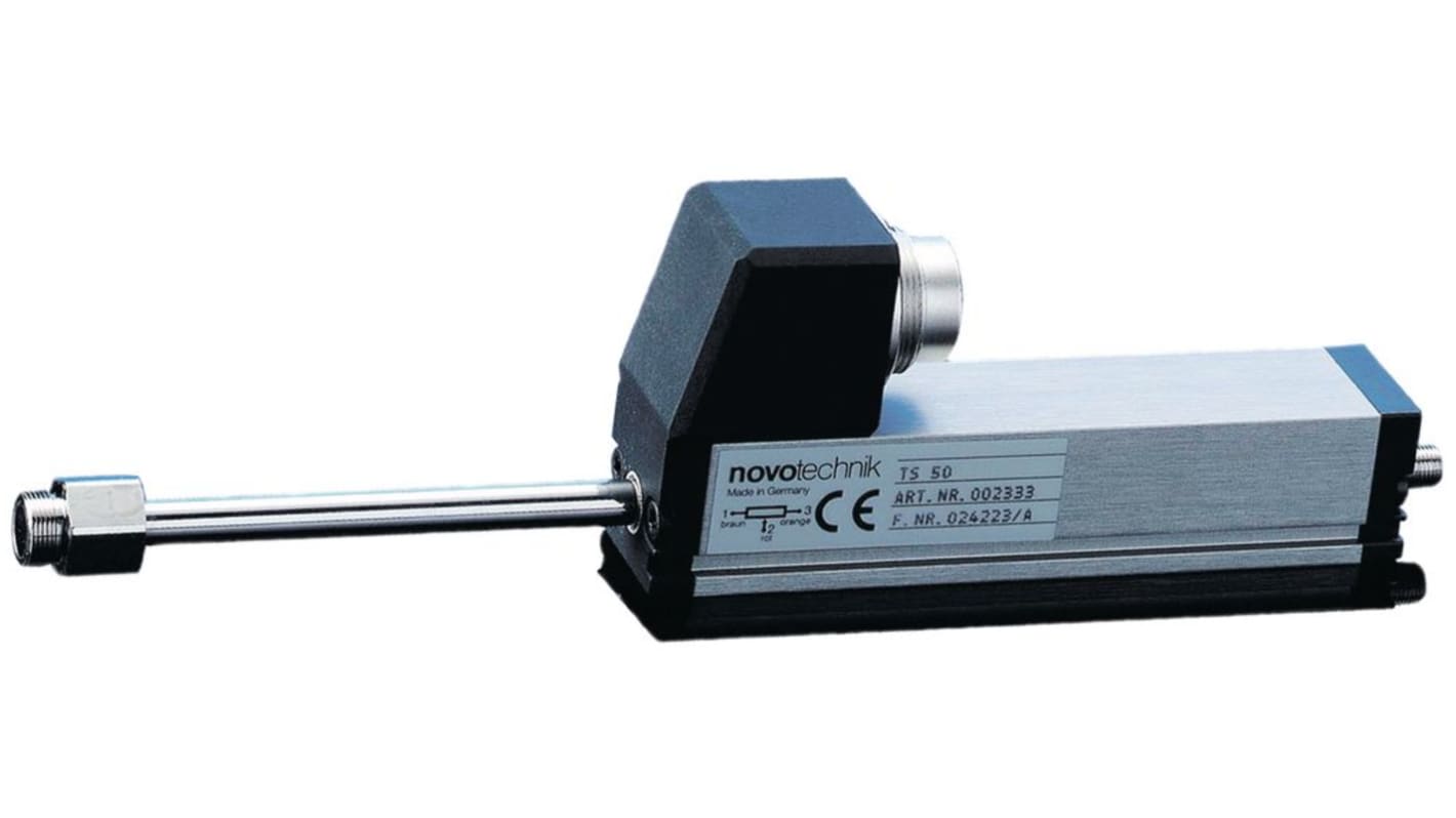 Novotechnik TS Series Linear Potentiometer Position Sensor, Voltage Divider Signal, Round Type