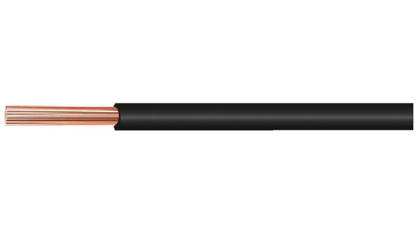 Kabeltronik Einzeladerleitung 0,34 mm2, 22 AWG (Schließer) 100m Schwarz MPPE isoliert 7 Litzen