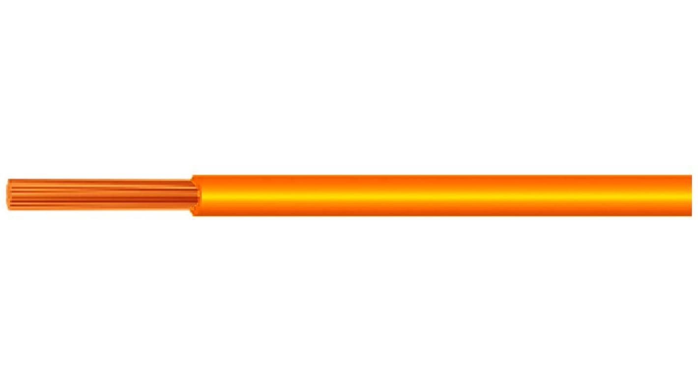 Kabeltronik Einzeladerleitung 0,22 mm², 22 AWG (Schließer) 100m Orange MPPE isoliert 7 Litzen