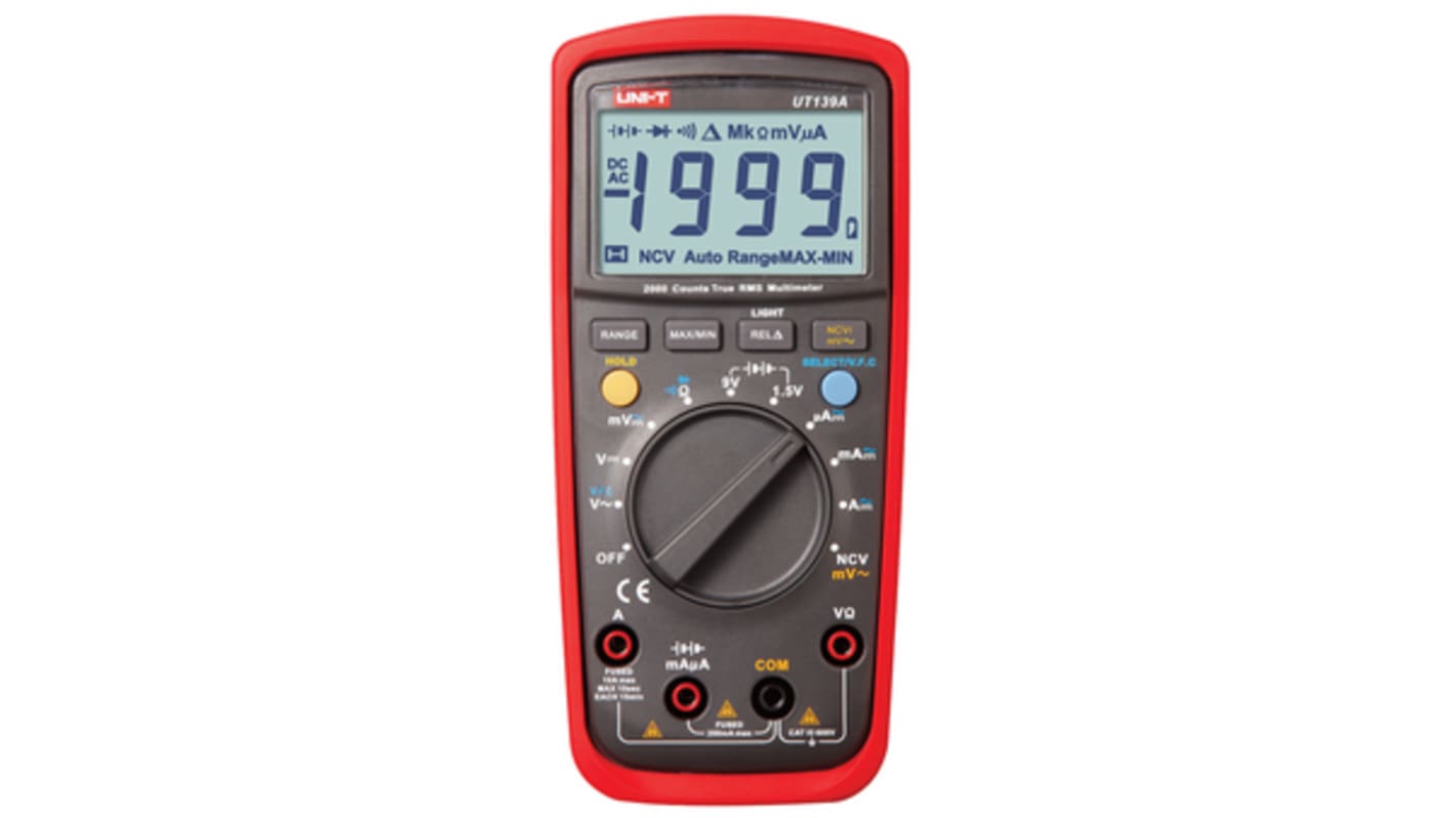 UNI-T UT139A Hand LCD Digital-Multimeter 600V ac / 10A ac, 20MΩ