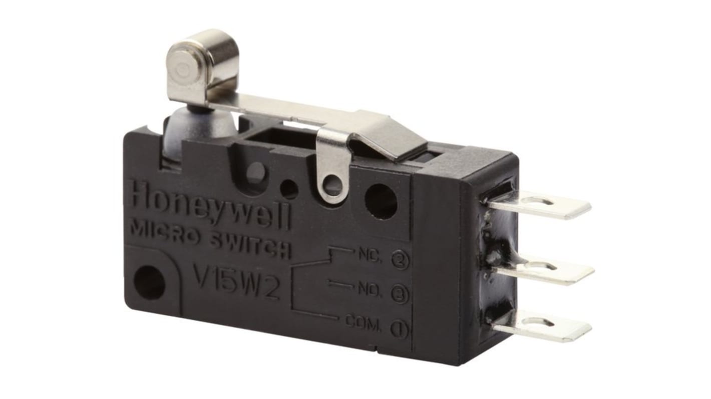 Honeywell Roller Lever Micro Switch, Quick Connect Terminal, 5A, SPDT, SPNC, SPST, IP67