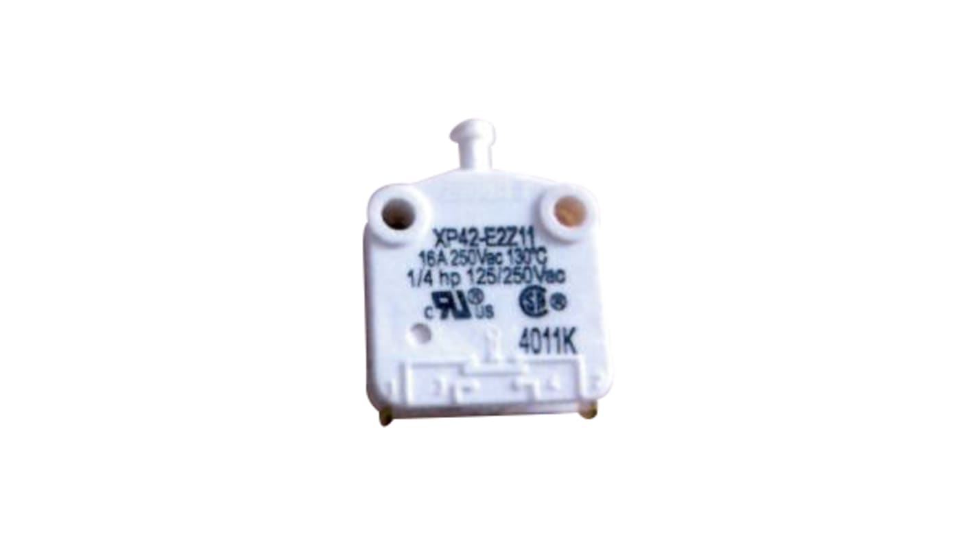 Saia-Burgess Plunger Micro Switch, Faston Terminal, 16A, 1NC, IP40