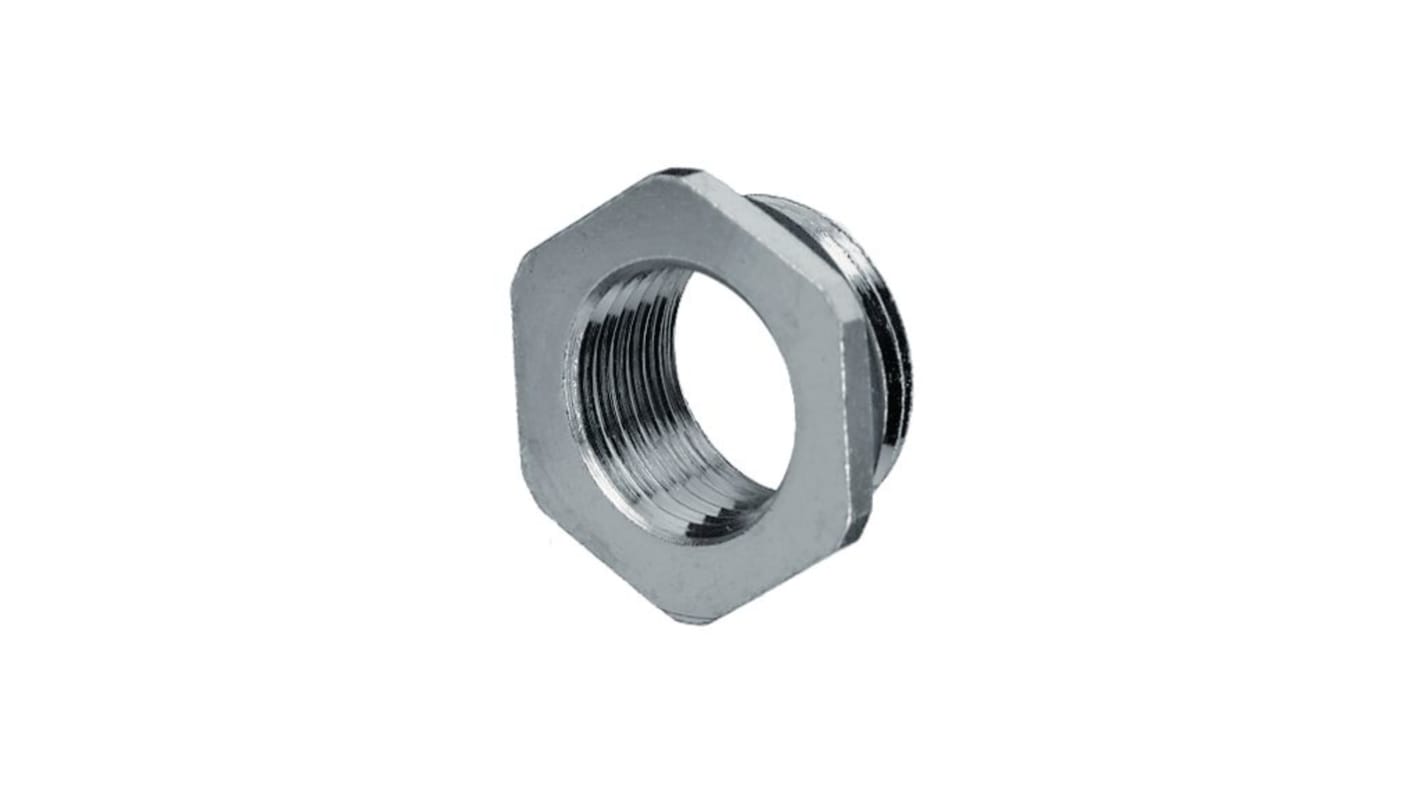 Jacobs Cable Gland Adapter, M20 Exterior Thread, PG9 Interior Thread, Nickel Plated Brass, M20PG09 Series