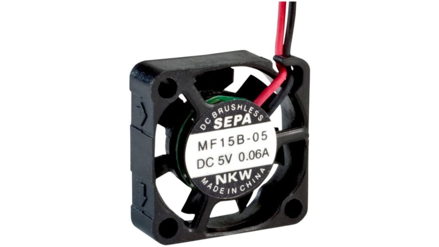 Sepa 軸流ファン 電源電圧：5.5 V dc, dc, 15 x 15 x 4.5mm, MF15B05-008