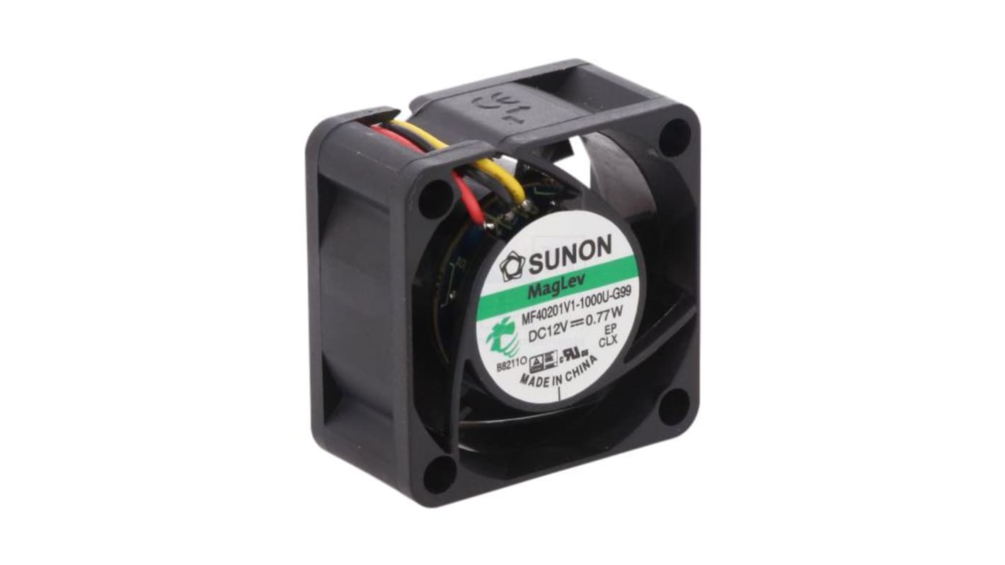 Sunon 軸流ファン 電源電圧：12 V dc, dc, 40 x 40 x 20mm, MF40201V1-1000U-G99