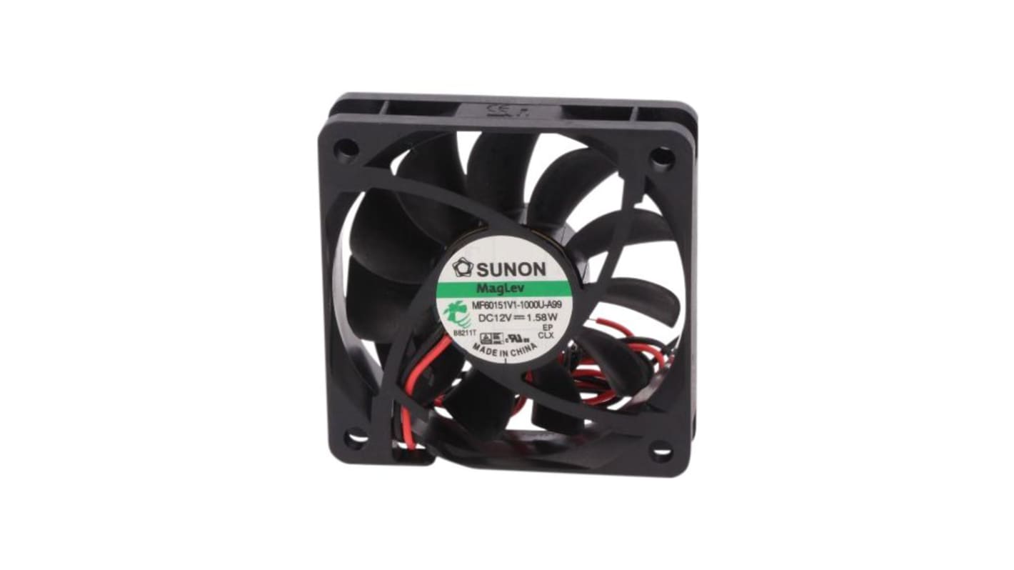 Ventilador Axial Sunon de 60 x 60 x 15mm, 12 V CC, 1.77W, caudal 26.4cfm