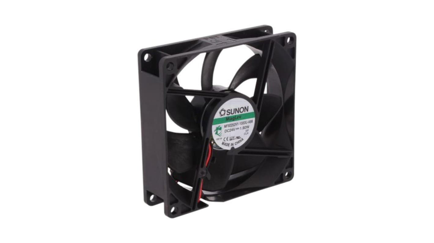 Sunon Axial Fan, 24 V dc, dc Operation, 51.5cfm, 2.09W, 87mA Max, 92 x 92 x 25mm