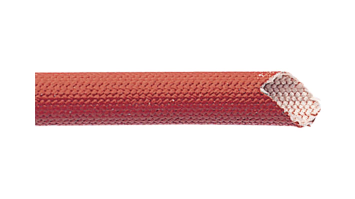 E. Bourgeois Expandable Braided Fiberglass, Silicone Red Brown Cable Sleeve, 8mm Diameter, 1m Length, PF03 Series