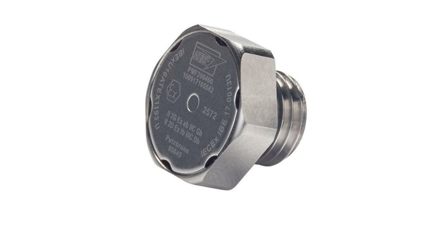 Wl Gore & Associates Blanking Plug, M12, 12.2mm Hole Diameter, Stainless Steel, 12mm Diameter, Threaded