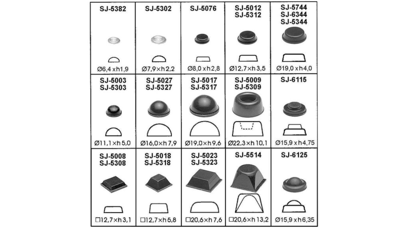 3M SJ 5344 Series PUR Rubber Feet