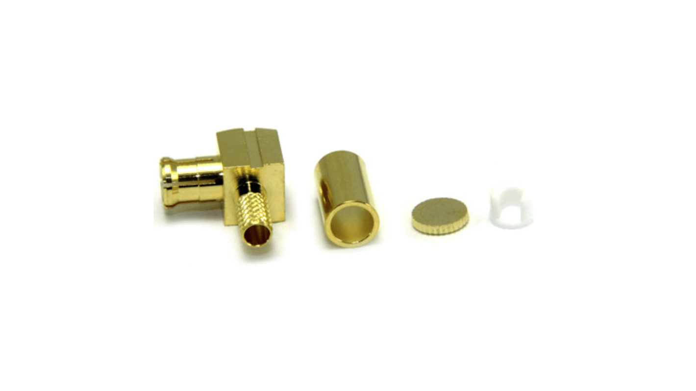 RS PRO, Plug Cable Mount MCX Connector, 50Ω, Solder Termination, Right Angle Body