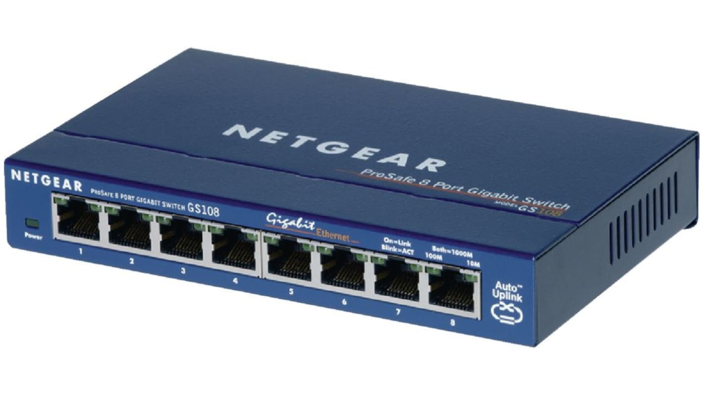 Netgear GS108GE, Unmanaged 8 Port Ethernet Switch