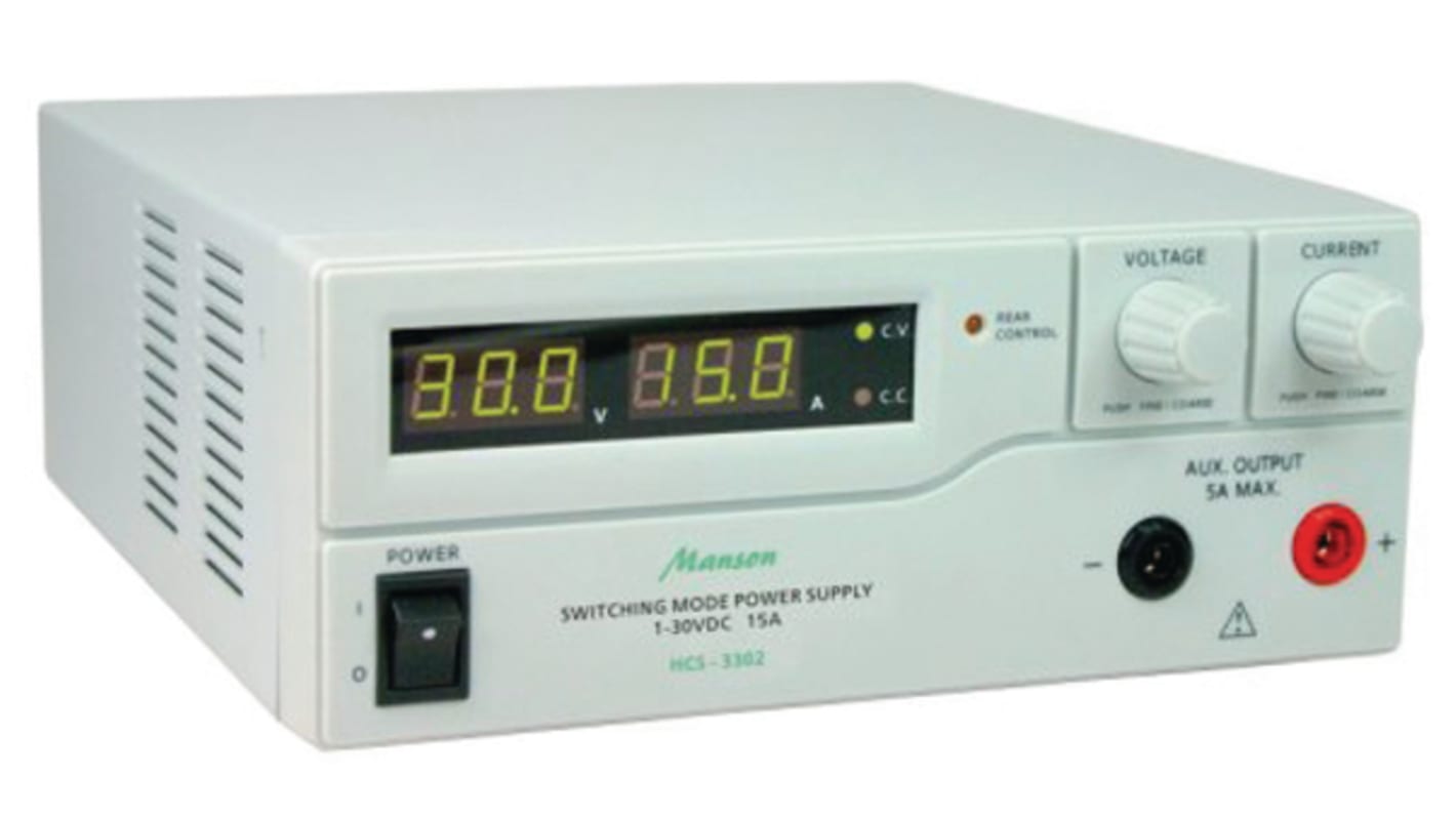 Fuente de alimentación Manson HCS - 3300, 1 salida, 1 → 16V dc, 0 → 30A, 480W