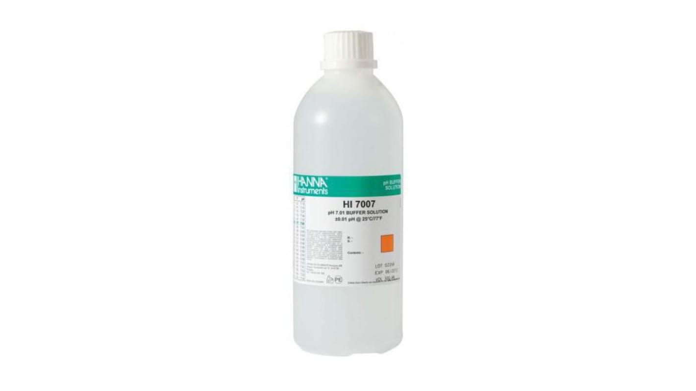 Hanna Instruments HI7007L pH Buffer Solution, 500ml Bottle, 7.01pH