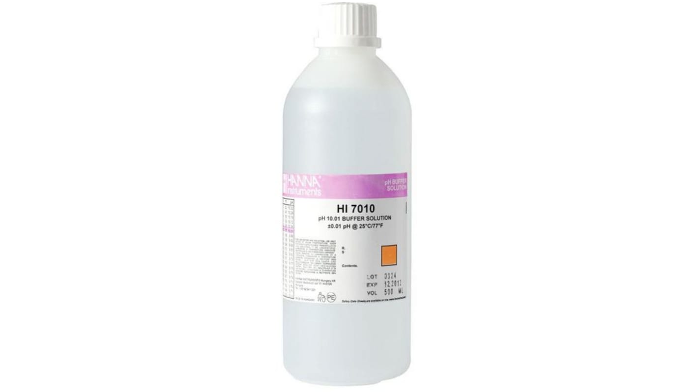 Hanna Instruments HI7010L pH Buffer Solution, 500ml Bottle, 10.01pH