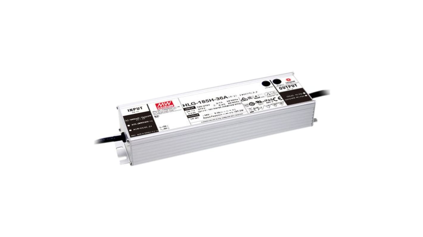 MEAN WELL LED Driver, 58V Output, 186W Output, 3.45A Output, Constant Current / Constant Voltage