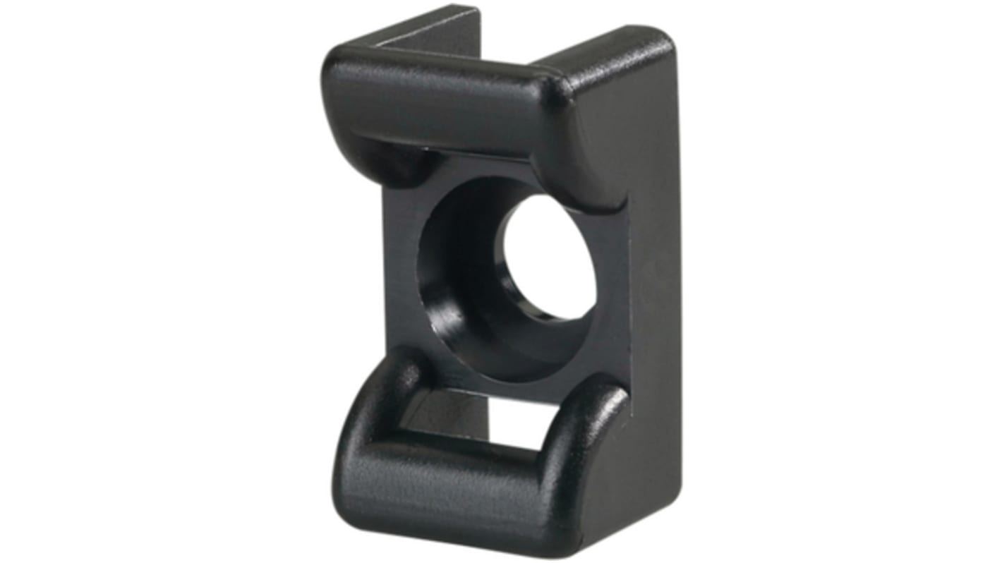 HellermannTyton Black Cable Tie Mount 12 mm x 18mm, 6mm Max. Cable Tie Width