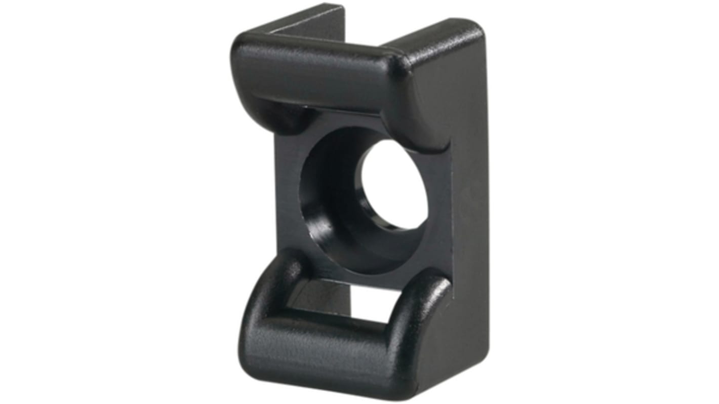 HellermannTyton Befestigungssockel Schwarz 18mm x 12 mm, für 4.5mm → 6mm Kabelbinder