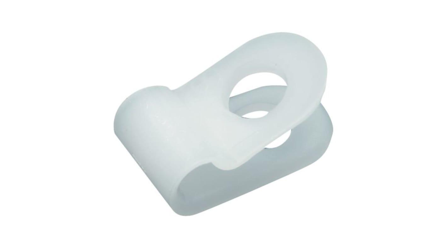 Plica White Nylon C-clamp, 4.7mm Max. Bundle