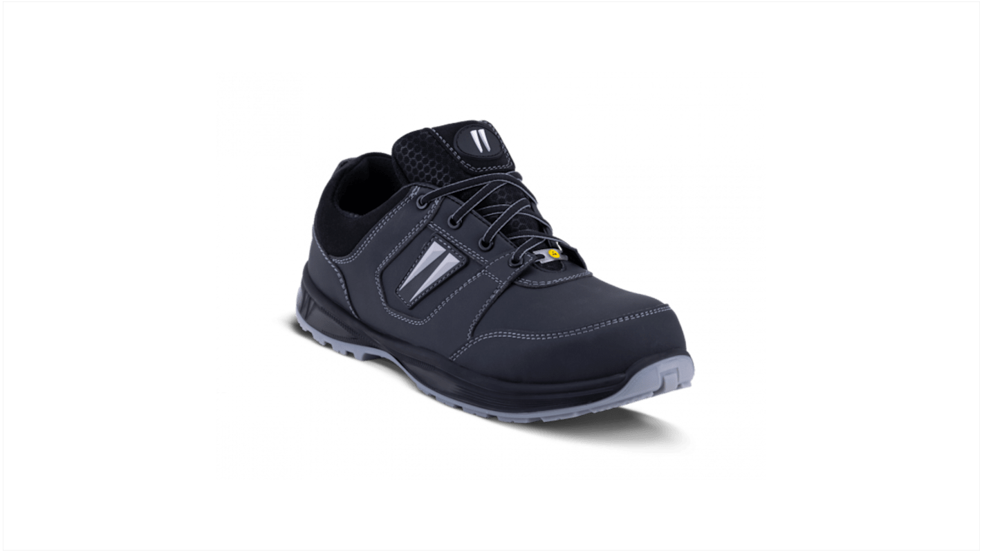 Gaston Mille GBNO3 Unisex Black Aluminium Toe Capped Safety Shoes, EU 35