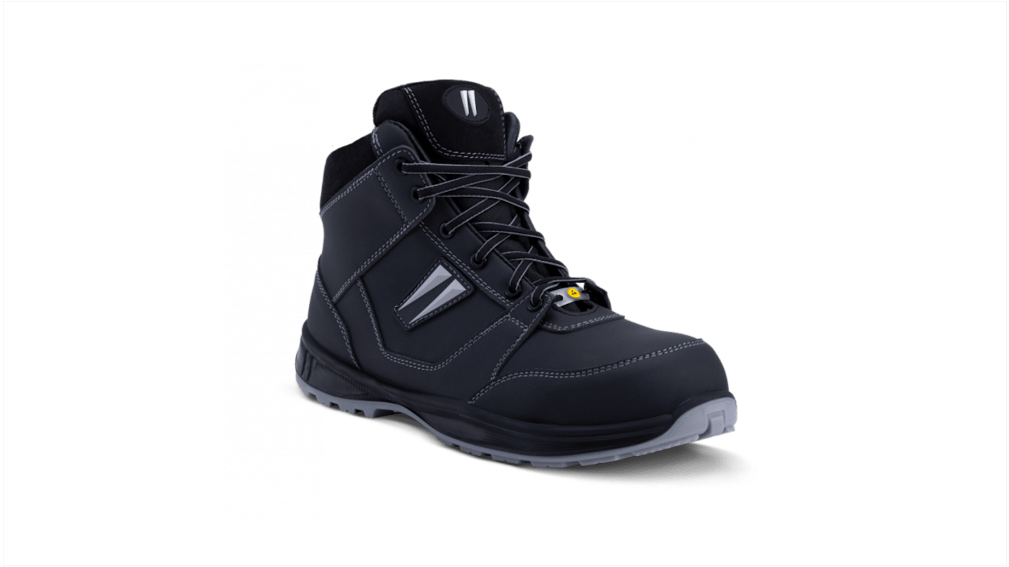 Gaston Mille GHNO3 Unisex Black Aluminium  Toe Capped Safety Shoes, UK 3, EU 37