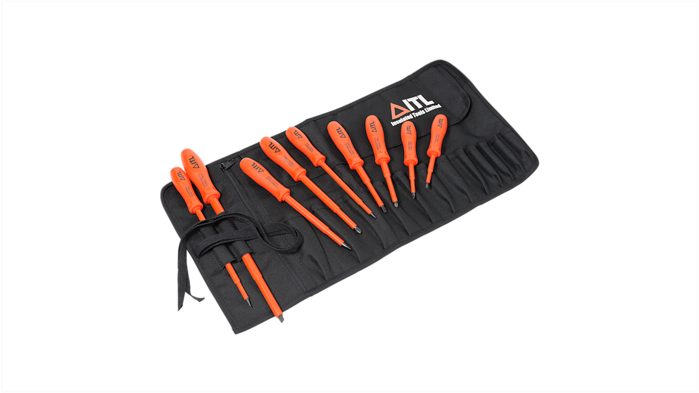 ITL Insulated Tools Ltd Flat Screwdriver Set, 9-Piece