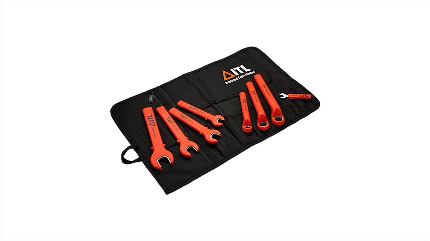 ITL Insulated Tools Ltd VDE Maul- und Ringschlüsselsatz, 8-teilig 2BA mm, 13 mm, 17 mm, 19 mm, 24 mm